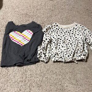 Colorful Heart and Polka Dot Long Sleeve Tops